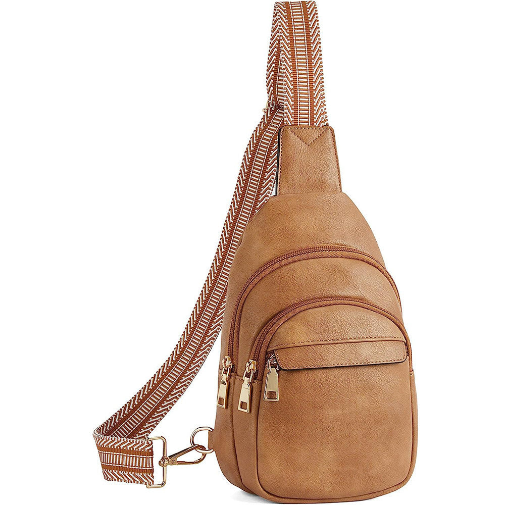 Wholesale PU Large Capacity Wide Shoulder Strap Crossbody Chest Bag
